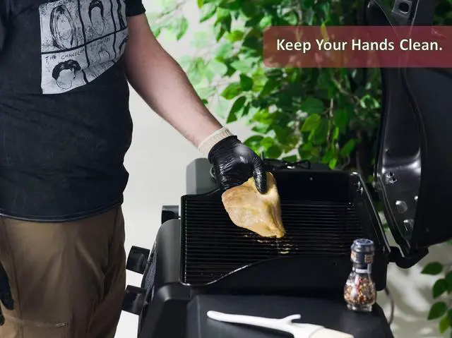 Alt view image 6 of 7 - BBQ Gloves - Disposable with 4 Cotton Liners and 100 Black Nitrile Gloves - Machine Washable, Powder Free, Latex Free