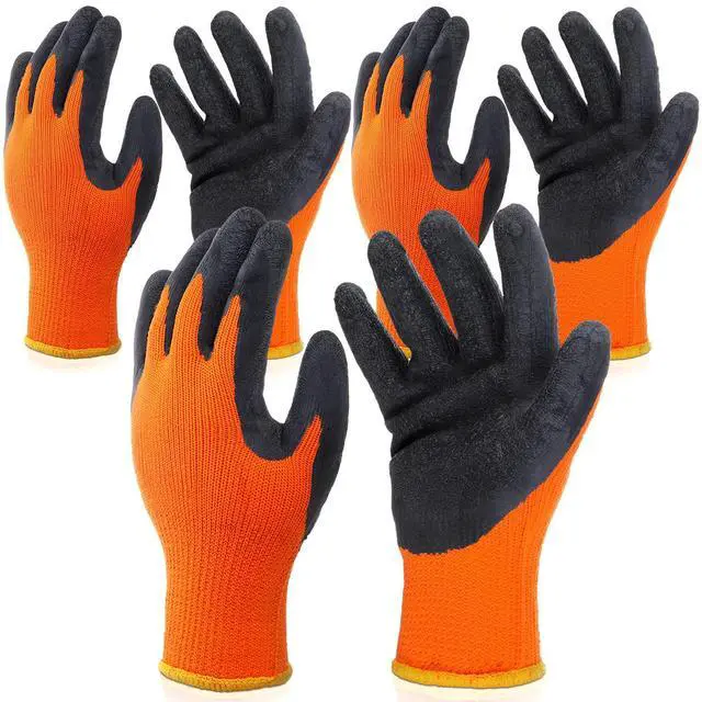 Main image of 3 Pairs Heat Resistant Gloves Heat Press Gloves for Transfer Printing 3D Vacuum Transfer Machine Work, Orange and Black