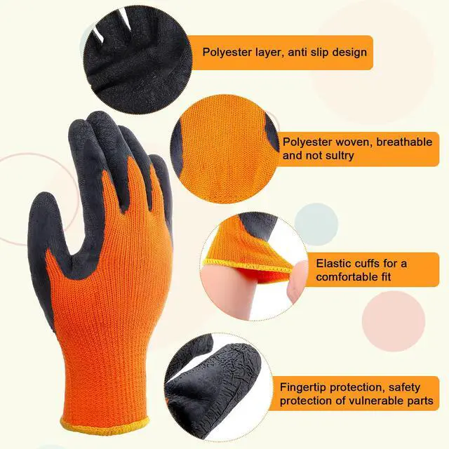 Alt view image 3 of 7 - 3 Pairs Heat Resistant Gloves Heat Press Gloves for Transfer Printing 3D Vacuum Transfer Machine Work, Orange and Black
