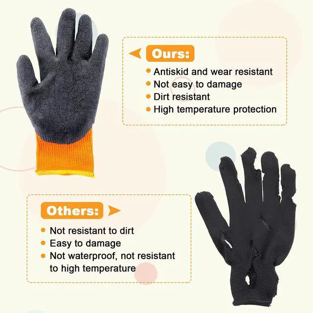 Alt view image 4 of 7 - 3 Pairs Heat Resistant Gloves Heat Press Gloves for Transfer Printing 3D Vacuum Transfer Machine Work, Orange and Black