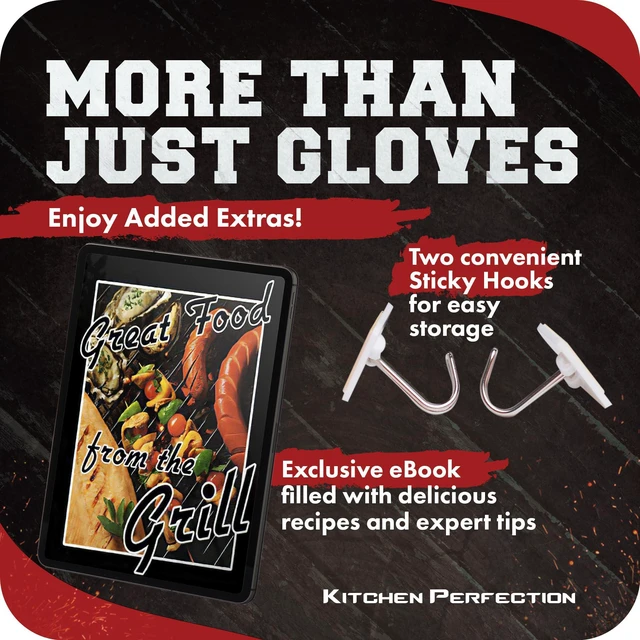 Alt view image 2 of 7 - Silicone Smoker Oven Gloves -Extreme Heat Resistant BBQ Gloves -Handle Hot Food Right on Your Smoker Grill Fryer & Pit | Waterproof Oven Mitts |Superior Value Set+3 Bonuses