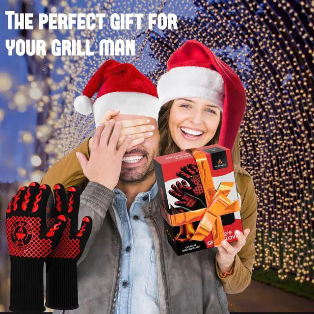 Alt view image 2 of 7 - BBQ Grill & Oven Gloves 1472°F Heat Resistant | Storage Case & Gift Box