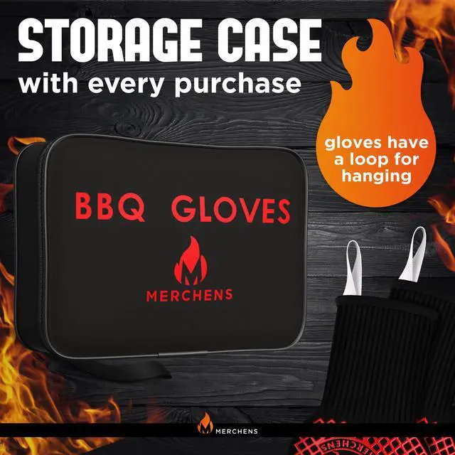 Alt view image 5 of 7 - BBQ Grill & Oven Gloves 1472°F Heat Resistant | Storage Case & Gift Box