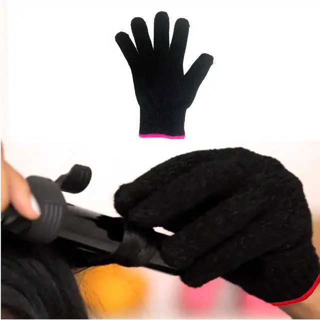 Alt view image 2 of 7 - Professional Heat Resistant Glove for Hair Styling Heat Blocking for Curling, Flat Iron and Curling Wand Suitable for Left and Right Hands, 1 Piece, Pink Edge