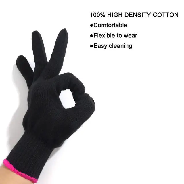 Alt view image 4 of 7 - Professional Heat Resistant Glove for Hair Styling Heat Blocking for Curling, Flat Iron and Curling Wand Suitable for Left and Right Hands, 1 Piece, Pink Edge