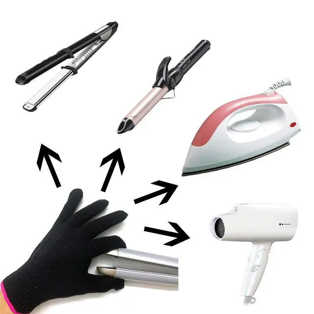Alt view image 3 of 7 - Professional Heat Resistant Glove for Hair Styling Heat Blocking for Curling, Flat Iron and Curling Wand Suitable for Left and Right Hands, 1 Piece, Pink Edge