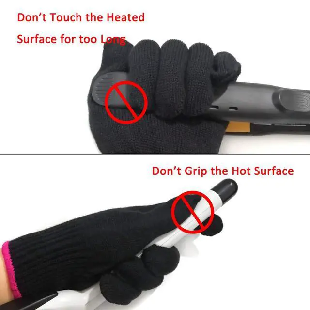 Alt view image 6 of 7 - Professional Heat Resistant Glove for Hair Styling Heat Blocking for Curling, Flat Iron and Curling Wand Suitable for Left and Right Hands, 1 Piece, Pink Edge
