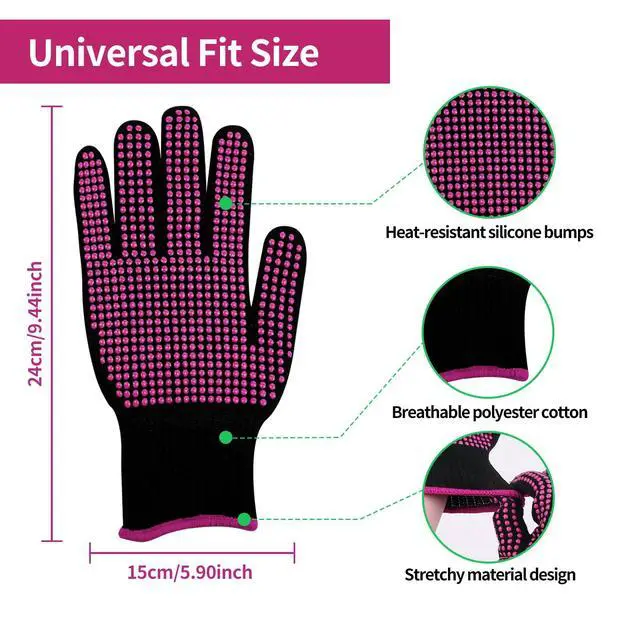 Alt view image 2 of 7 - Heat Resistant Gloves for Sublimation 2Pcs with Silicone Bumps
