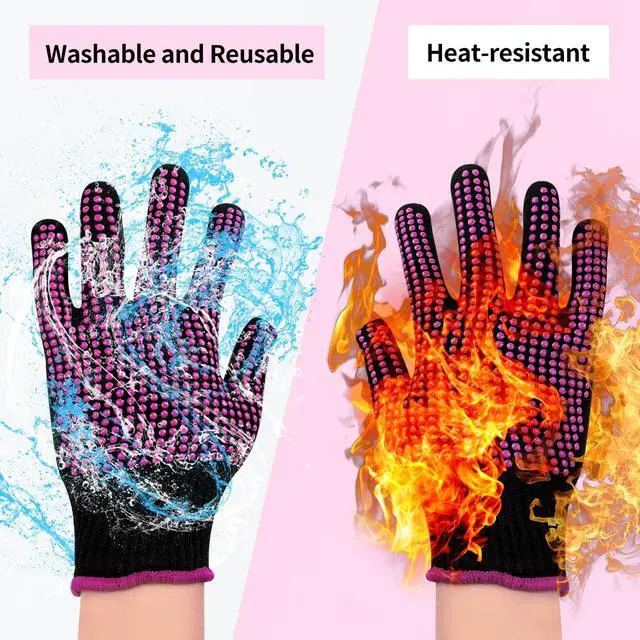 Alt view image 5 of 7 - Heat Resistant Gloves for Sublimation 2Pcs with Silicone Bumps