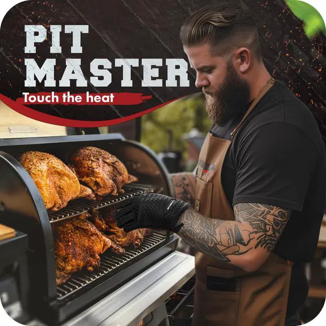 Alt view image 2 of 7 - Silicone Smoker Oven Gloves -Extreme Heat Resistant BBQ Gloves -Handle Hot Food Right on Your Smoker Grill Fryer Pit|Waterproof Oven Mitts Grill Gloves |Superior Value Set+3 Bonuses