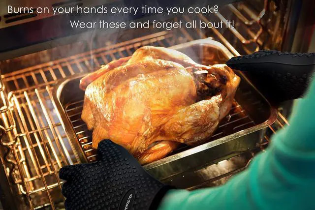 Alt view image 5 of 7 - Silicone Smoker Oven Gloves -Extreme Heat Resistant BBQ Gloves -Handle Hot Food Right on Your Smoker Grill Fryer Pit|Waterproof Oven Mitts Grill Gloves |Superior Value Set+3 Bonuses