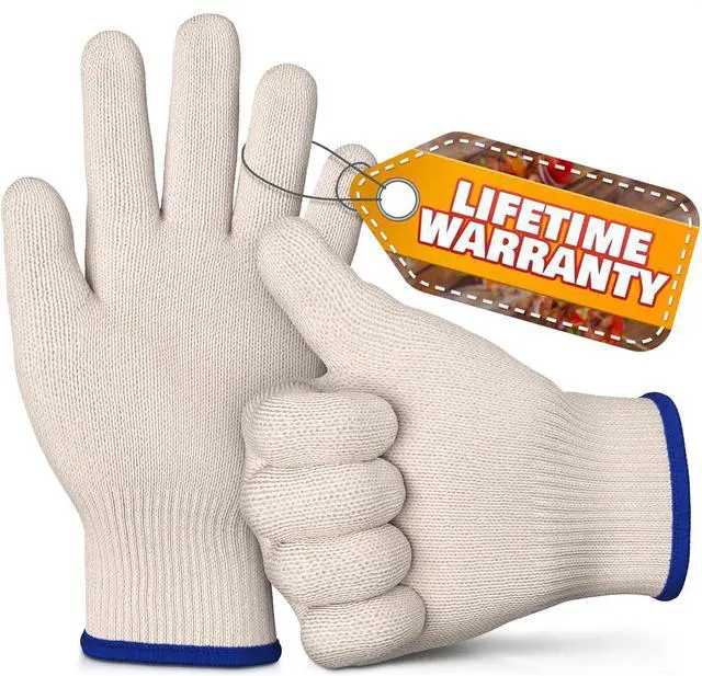 Main image of Heat-Resistant Cooking Gloves for Indoor and Outdoor Use - Gloves for Cooking, Baking, Pot-Holding, Smoker Grill Handling, and So On Kitchen Gloves with 896 Degree Resistance, White, 10215