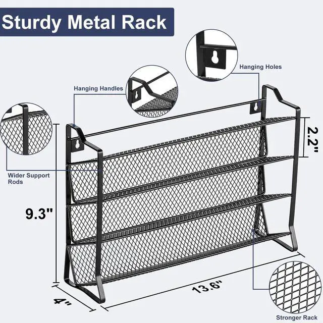Alt view image 4 of 7 - Spice Rack Organizer with 28 Empty Spice Jars with Silver Lids, Funnel, Labels - Seasoning Organizer for Countertop, Cabinet, Kitchen, Pantry