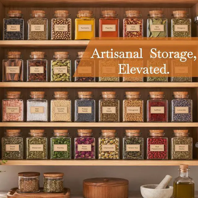 Alt view image 6 of 7 - 20 PCS Glass Favor Jars with Cork Lids, 2 OZ Mini Square Vials Bottles for Herb Storage, Small Spice Containers for Tea, Jelly, Candy, Wedding & Party Favors, DIY Crafts