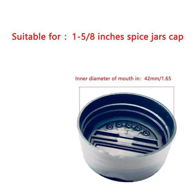 Alt view image 3 of 6 - 10 Pack Spice Jars Cap Replacement 1-5/8 Inch Glass Spice Jars Shaker Lids Tops with Shaker and Pour Options for 4 oz Glass Jar with Spice Labels Round Square 4oz Empty Spice Containers