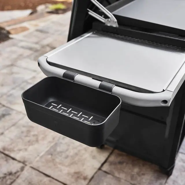 Alt view image 4 of 5 - Works Condiment Caddy RailMounted Grill Organizer for BBQ Sauce Bottles, Seasoning Shakers & Outdoor Grilling Accessories SnapOn Storage for Weber Griddles & Grill Prep Systems