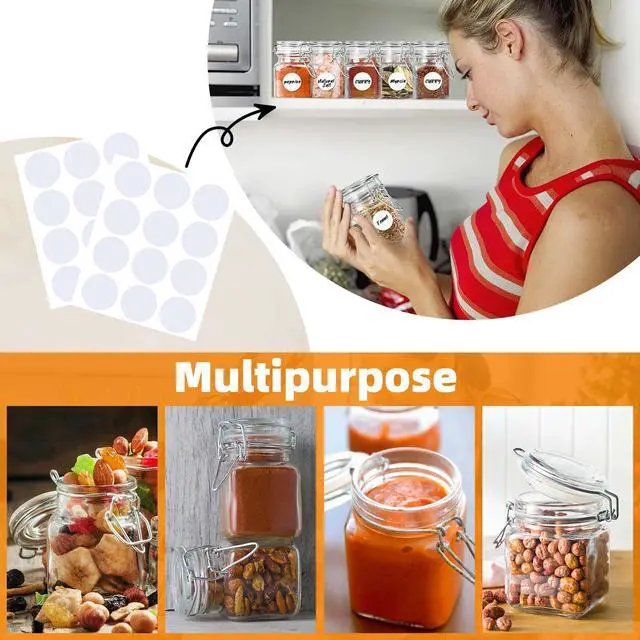 Alt view image 6 of 7 - Spice Jars 20 Pack Small 4 oz Glass Jars with Airtight Hinged Lids, Spice Herb Jars with Labels and Silicone Funnels, 4oz Glass Jars with Lids Ideal for Spice Herbs