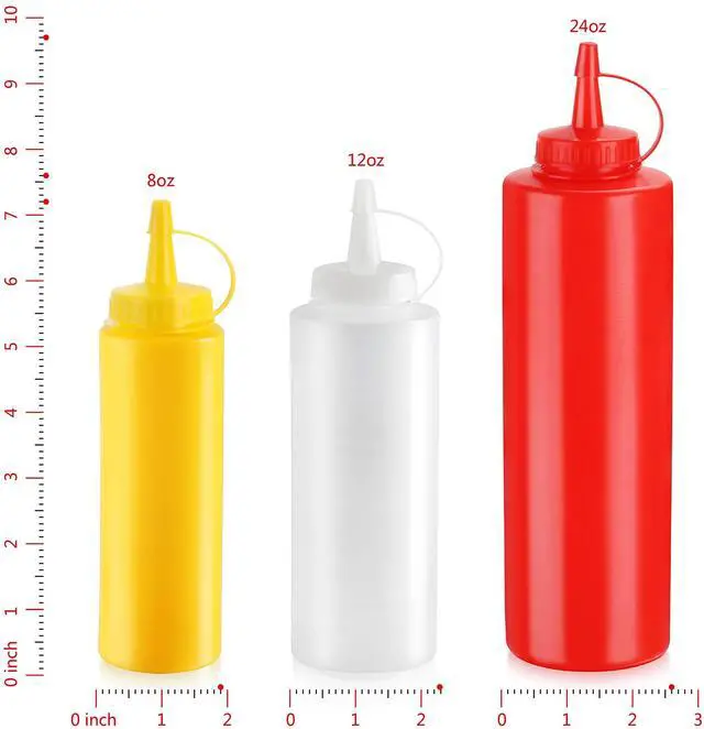 Alt view image 3 of 7 - Squeeze Bottles, Plastic, 8 oz, Clear, Pack of 6
