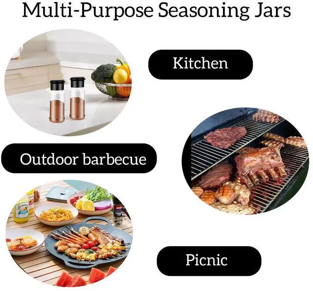 Alt view image 7 of 7 - 6 Pcs Plastic Spice Jars with Shaker Lids, 3 oz Seasoning Containers, Round Empty Spice Bottles Storage Clear Seasoning Bottles Storage Spice, Peppers, Salt for Spice Rack, Drawer, Cabinet