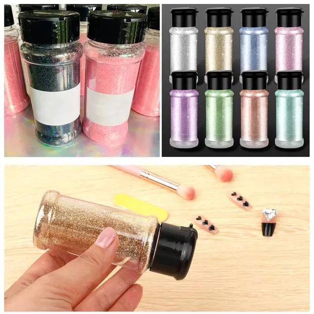 Alt view image 6 of 7 - 6 Pcs Plastic Spice Jars with Shaker Lids, 3 oz Seasoning Containers, Round Empty Spice Bottles Storage Clear Seasoning Bottles Storage Spice, Peppers, Salt for Spice Rack, Drawer, Cabinet