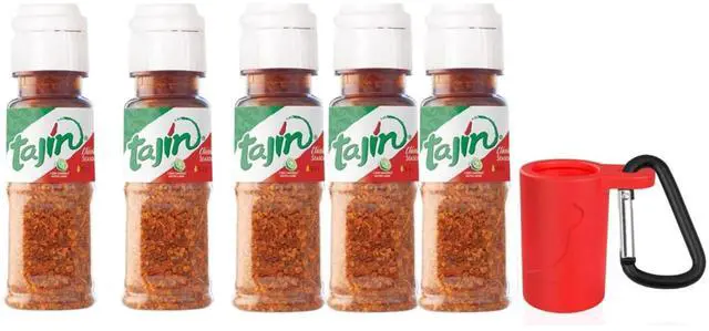 Main image of Portable 0.35oz Tajín Seasoning Bottle | On-the-Go Chili-Lime Flavor Enhancer Silicone Keychain Holder with Carabiner | Mini Travel Spice Kit (5 Pack)