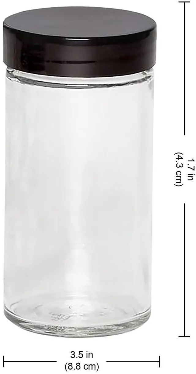 Alt view image 4 of 7 - Empty Jars With Black Cap, Set Of 12, 3-Ounce