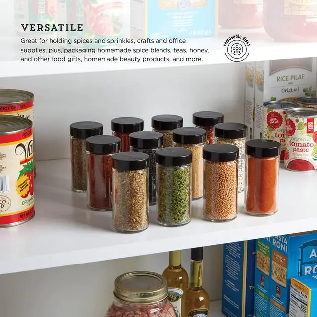 Alt view image 5 of 7 - Empty Jars With Black Cap, Set Of 12, 3-Ounce