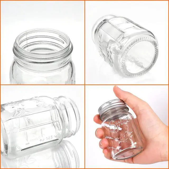Alt view image 3 of 7 - 30 Pack 4oz Round Glass Spice Jars with Shaker Lids & Metal Caps