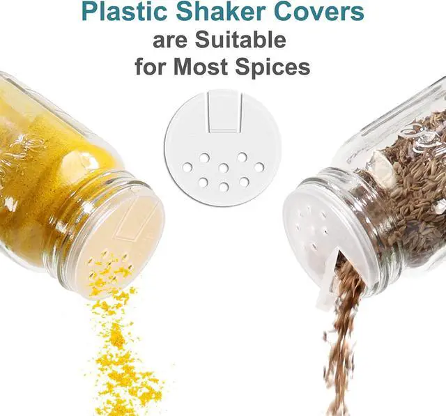Alt view image 6 of 7 - 30 Pack 4oz Round Glass Spice Jars with Shaker Lids & Metal Caps