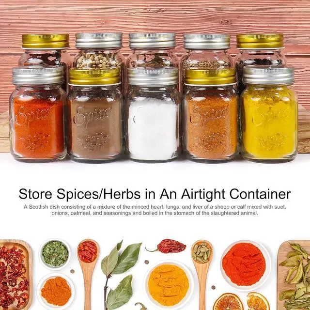 Alt view image 7 of 7 - 30 Pack 4oz Round Glass Spice Jars with Shaker Lids & Metal Caps