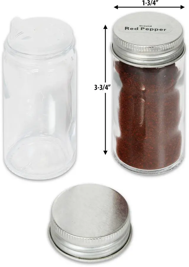 Alt view image 4 of 4 - 12-Pack 3 oz Glass Spice Jars, Round Bottles with Shaker Lids, Funnel and Labels for Seasoning & Storage