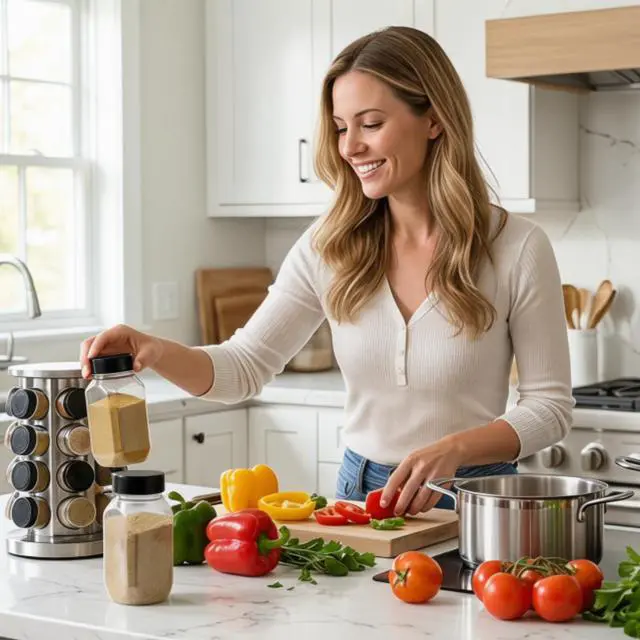 Alt view image 5 of 7 - 16 Pack 17 OZ Plastic Spice Containers, Large Seasoning Jars with Shaker Lids, Reusable Empty Storage Bottle for Kitchen Storing Spice, Powders