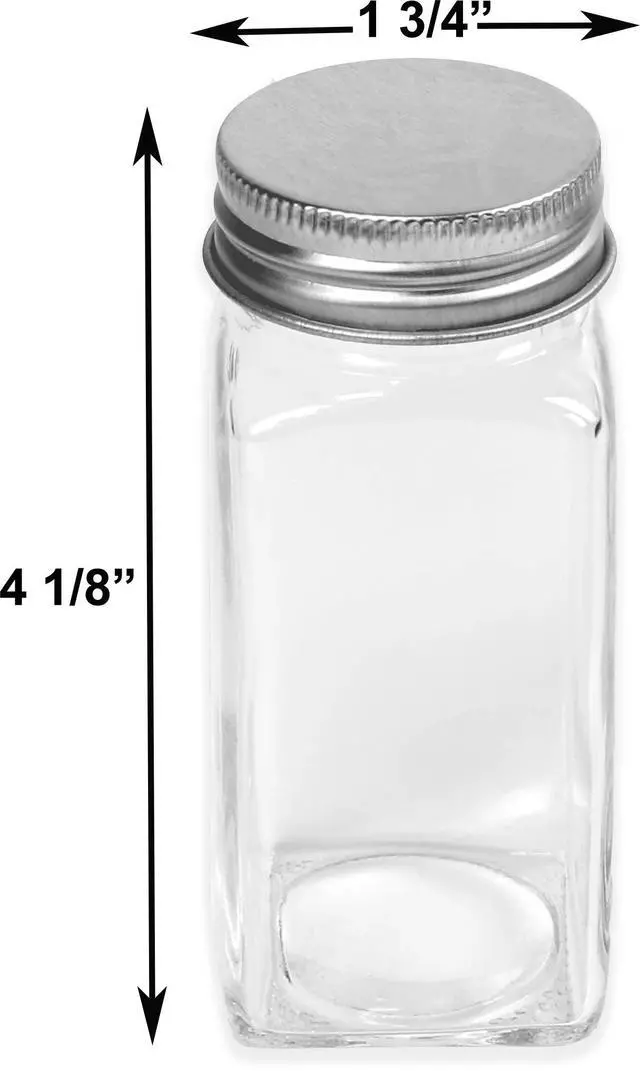 Alt view image 4 of 7 - Spice Jars 4 Ounce Square Glass Bottles with Shaker Lids, Funnel and Labels for Seasoning & Storage, 24 Pack