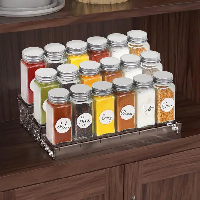Alt view image 5 of 7 - Spice Jars 4 Ounce Square Glass Bottles with Shaker Lids, Funnel and Labels for Seasoning & Storage, 24 Pack