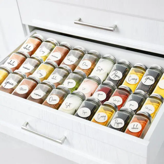 Alt view image 7 of 7 - Spice Jars 4 Ounce Square Glass Bottles with Shaker Lids, Funnel and Labels for Seasoning & Storage, 24 Pack
