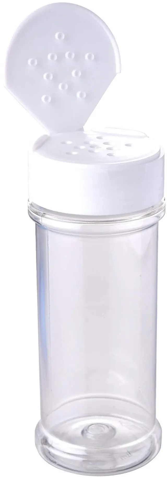 Alt view image 3 of 5 - 12 Pack of 6 Oz. Empty Clear Plastic Spice Bottles with White Sprinkle Top Lids For Storing and Dispensing Salt, Sweeteners and Spices - Food-Grade Spice Jars for Kitchen and Home Spice Organization