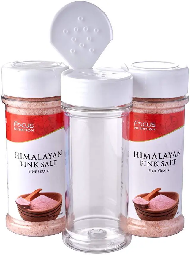 Alt view image 4 of 5 - 12 Pack of 6 Oz. Empty Clear Plastic Spice Bottles with White Sprinkle Top Lids For Storing and Dispensing Salt, Sweeteners and Spices - Food-Grade Spice Jars for Kitchen and Home Spice Organization
