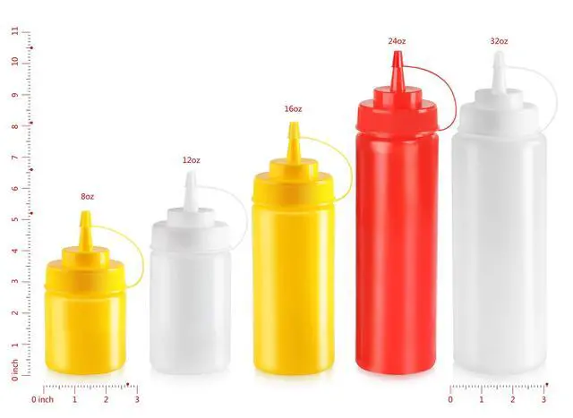 Alt view image 2 of 7 - 32 oz Clear Squeeze Bottle, Wide Mouth, Pack of 6