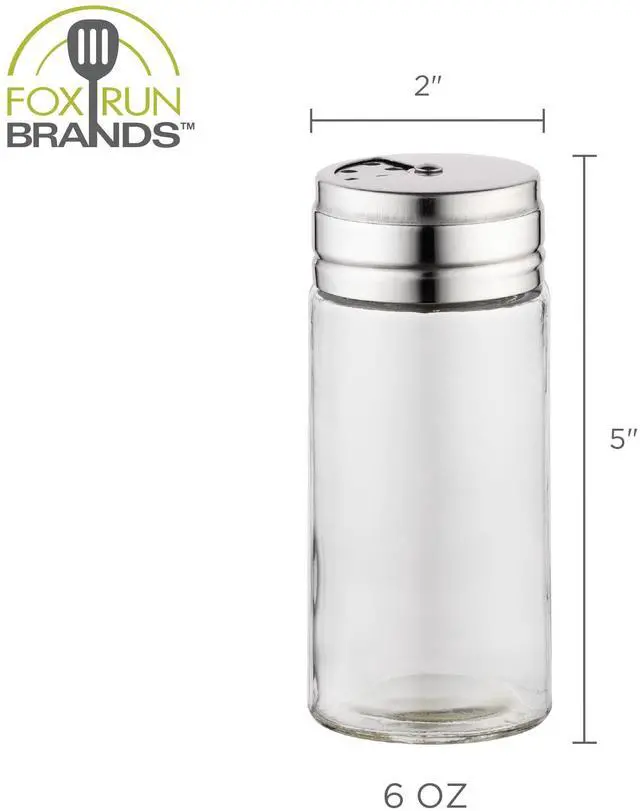 Alt view image 5 of 7 - 5167 Glass Spice Jar with Stainless Steel Shaker Lid, 6 Ounce, Clear Container for Seasonings, 1 Count (Pack of 1)