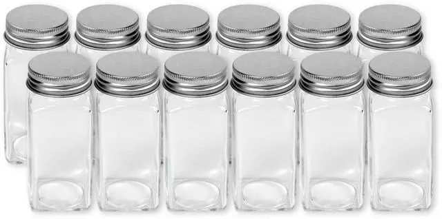 Alt view image 3 of 7 - Spice Jars 4 Ounce Square Glass Bottles with Shaker Lids, Funnel and Labels for Seasoning & Storage, 12 Pack