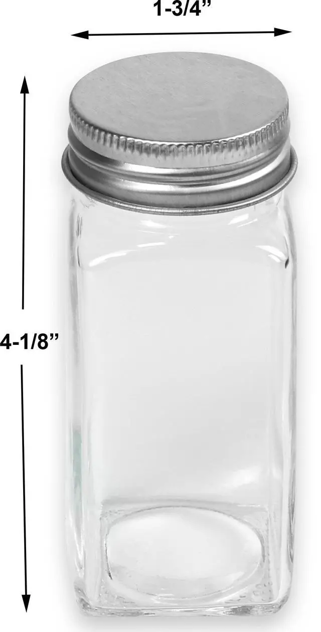 Alt view image 4 of 7 - Spice Jars 4 Ounce Square Glass Bottles with Shaker Lids, Funnel and Labels for Seasoning & Storage, 12 Pack
