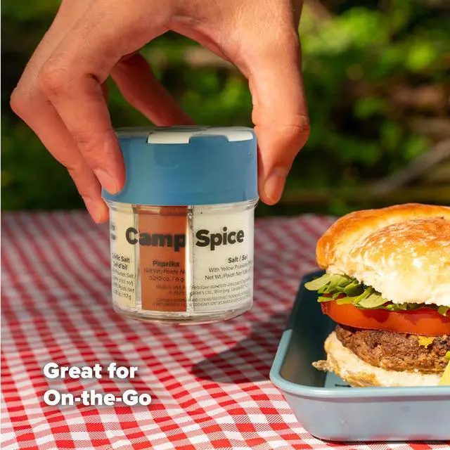 Alt view image 3 of 6 - Camp Spice 6-in-1 Spice Shaker with Cayenne, Oregano, Garlic Salt, Paprika, Salt & Black Pepper Compact Seasoning for Camping, BBQs, Travel, Home Kitchens Made in USA