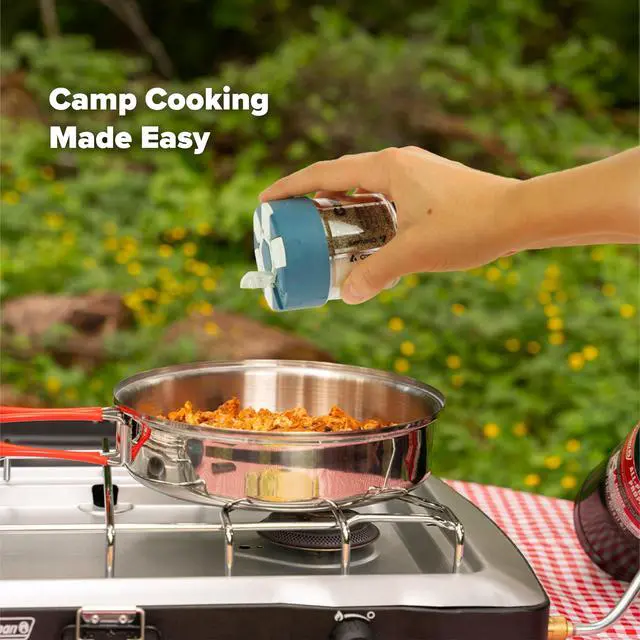 Alt view image 4 of 6 - Camp Spice 6-in-1 Spice Shaker with Cayenne, Oregano, Garlic Salt, Paprika, Salt & Black Pepper Compact Seasoning for Camping, BBQs, Travel, Home Kitchens Made in USA
