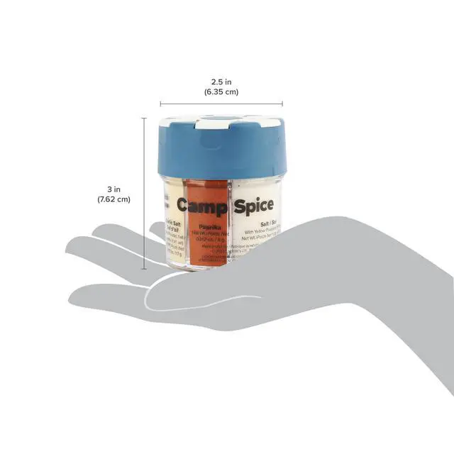 Alt view image 5 of 6 - Camp Spice 6-in-1 Spice Shaker with Cayenne, Oregano, Garlic Salt, Paprika, Salt & Black Pepper Compact Seasoning for Camping, BBQs, Travel, Home Kitchens Made in USA