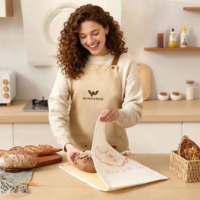 Alt view image 7 of 7 - Premium Beeswax Bread Bags for Sourdough with Wide Zipper Access, 2 Pack XL(13x17in) Reusable Organic Beeswax-Coated Linen Cotton Bread Bags for Homemade Bread, Keeps Bread Fresh Naturally