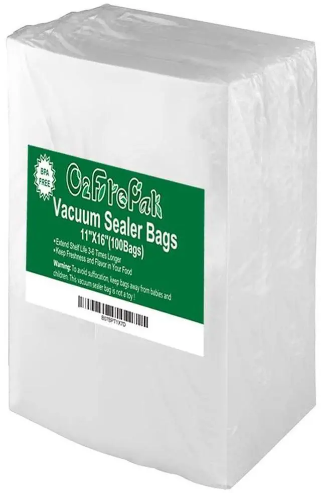 Main image of 100 Gallon Size 11" x 16"Vacuum Sealer Bags with BPA Free and Puncture Prevention,Vacuum Seal Freezer Bags,Great for Sous Vide Vaccume Sealer PreCut Bags