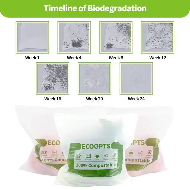Alt view image 6 of 7 - 100% Compostable Large Gallon Zip Bag | ECO-Friendly Food Storage Bags | Freezer Bag | Plant-Based BPA-free | Seal well for Fruit,Food and Snack (1, Large)
