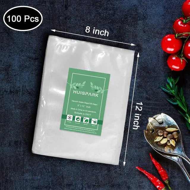 Alt view image 6 of 7 - Vacuum Sealer Bags, 8" × 12" 100 PCS Heavy Duty Pre-Cut Design Commercial Grade Food Sealable Bag for Heat Seal Food Storage,Smell Proof Bags Boilsafe to 280°F Freezable, Resizable,Reuseable (100Pcs)