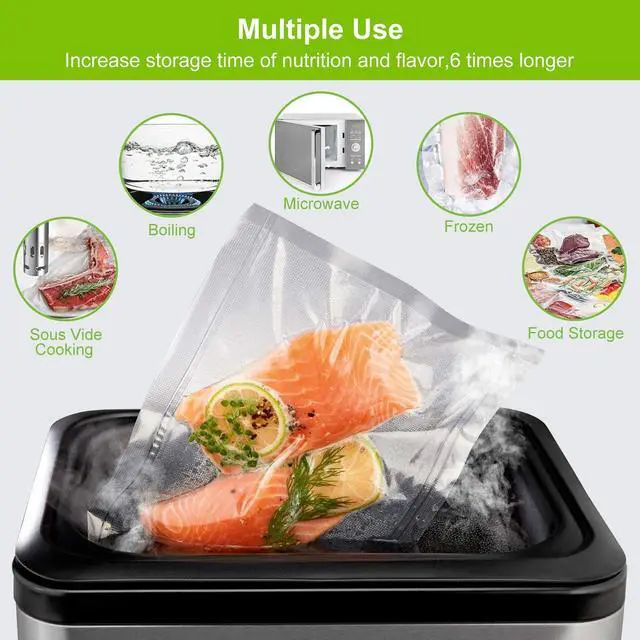 Alt view image 4 of 7 - 15'' x 50' Vacuum Sealer Bags Rolls, Extra Wide Textured Food Storage Bags for Meal Prep & Sous Vide, Commercial Grade BPA Free Heavy Duty Vacuum Seal Rolls