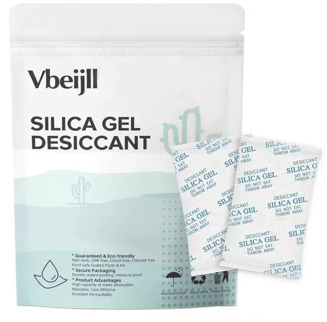 Main image of 20 Gram (20 Pack) Color-Indicating Silica Gel Packets, Premium Food Grade Desiccant - Rechargeable Moisture Absorbers for Food Storage, Electronics, 3D Filament & Safes